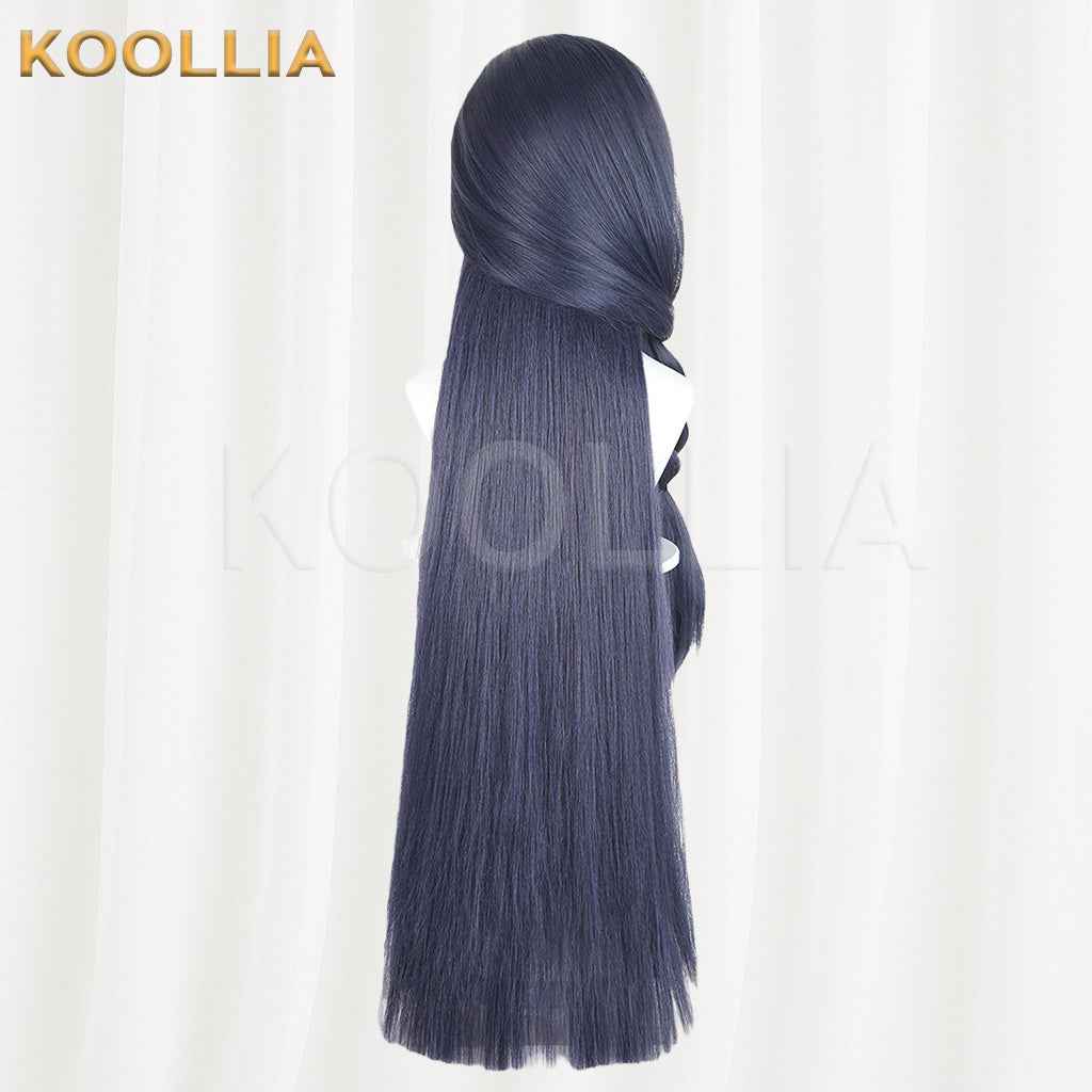 Blue Archive Kisaki Swimsuit Dusty Blue Gray Single Braid Cosplay Wig Thickened Mixed Fluffy Silk Basic Wig