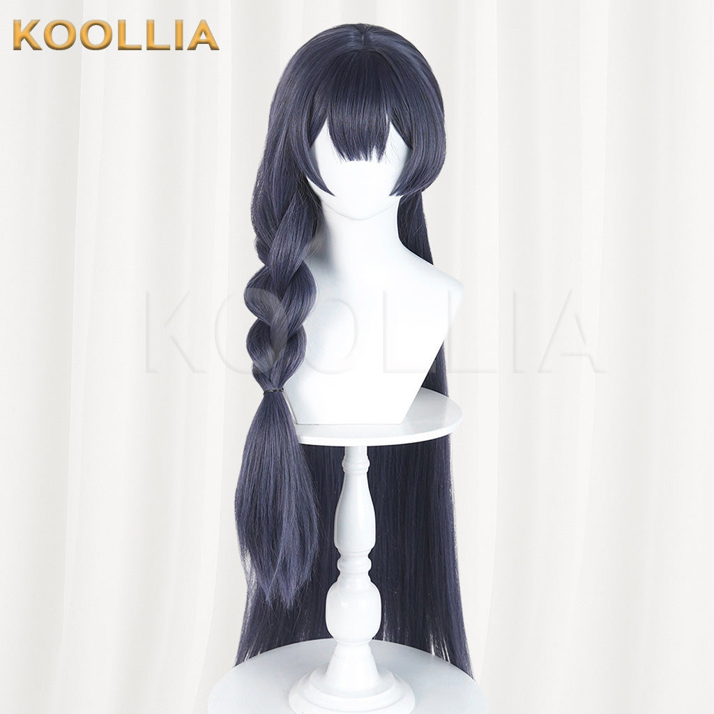 Blue Archive Kisaki Swimsuit Dusty Blue Gray Single Braid Cosplay Wig Thickened Mixed Fluffy Silk Basic Wig