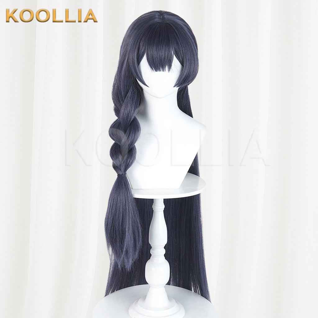 Blue Archive Kisaki Swimsuit Dusty Blue Gray Single Braid Cosplay Wig Thickened Mixed Fluffy Silk Basic Wig