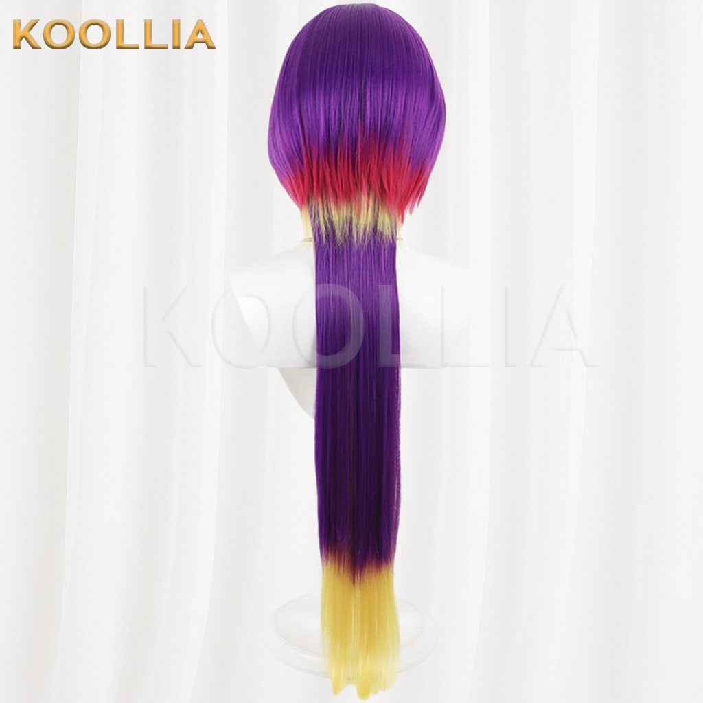 Welcome to Demon School! Iruma-kun Kuromu Purple Red Yellow Gradient Long Ponytail Basic Wig