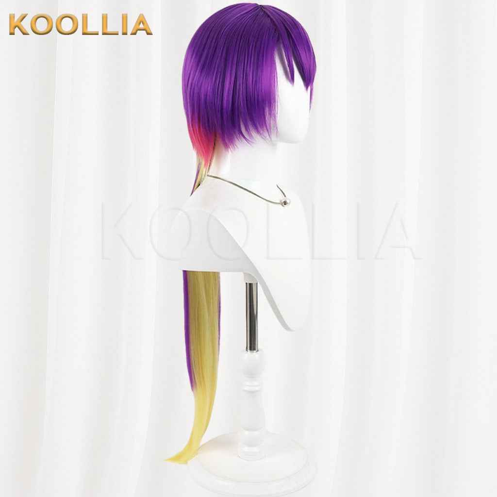 Welcome to Demon School! Iruma-kun Kuromu Purple Red Yellow Gradient Long Ponytail Basic Wig