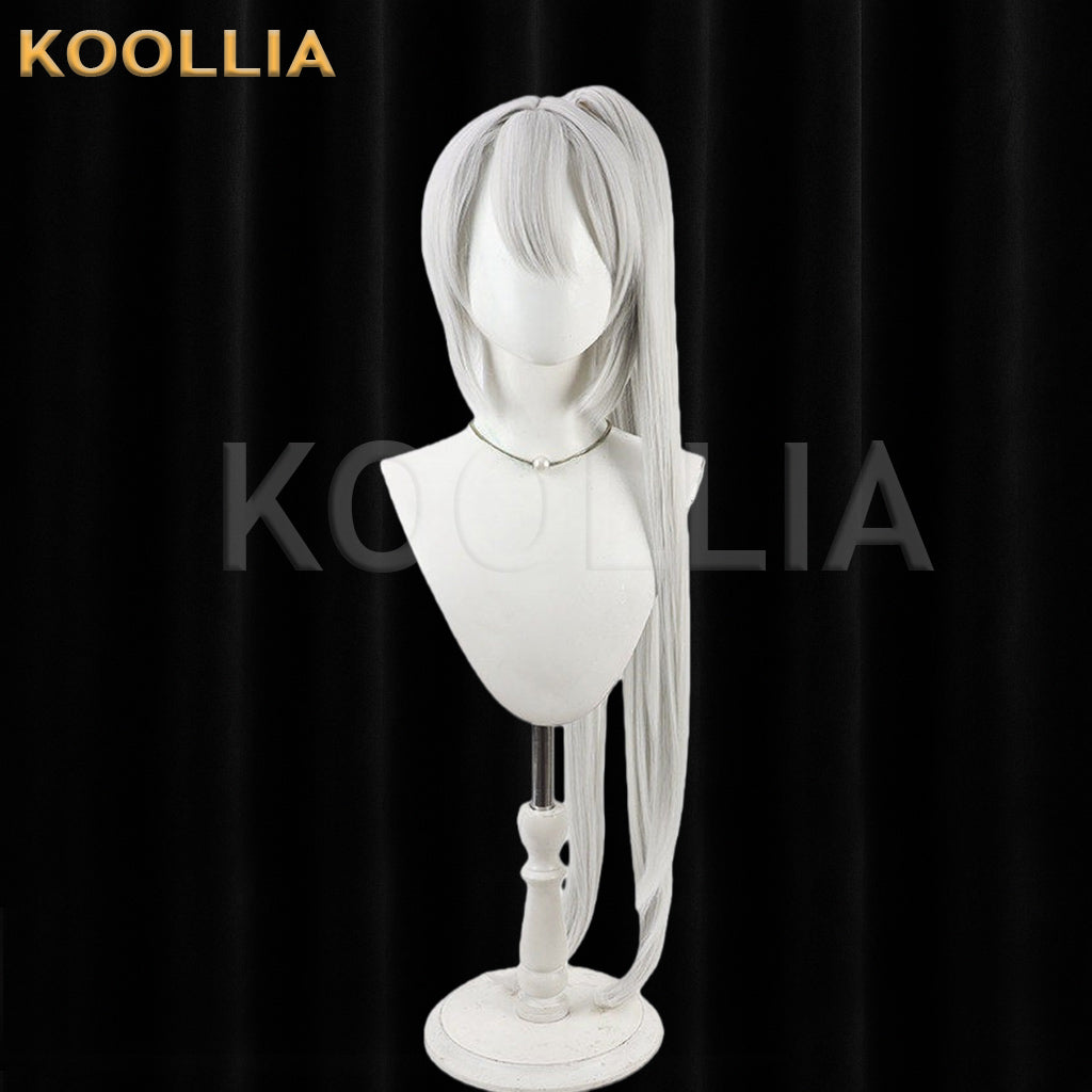 FGO Marie Antoinette Wig Silver White High Single Ponytail Straight Basic Wig