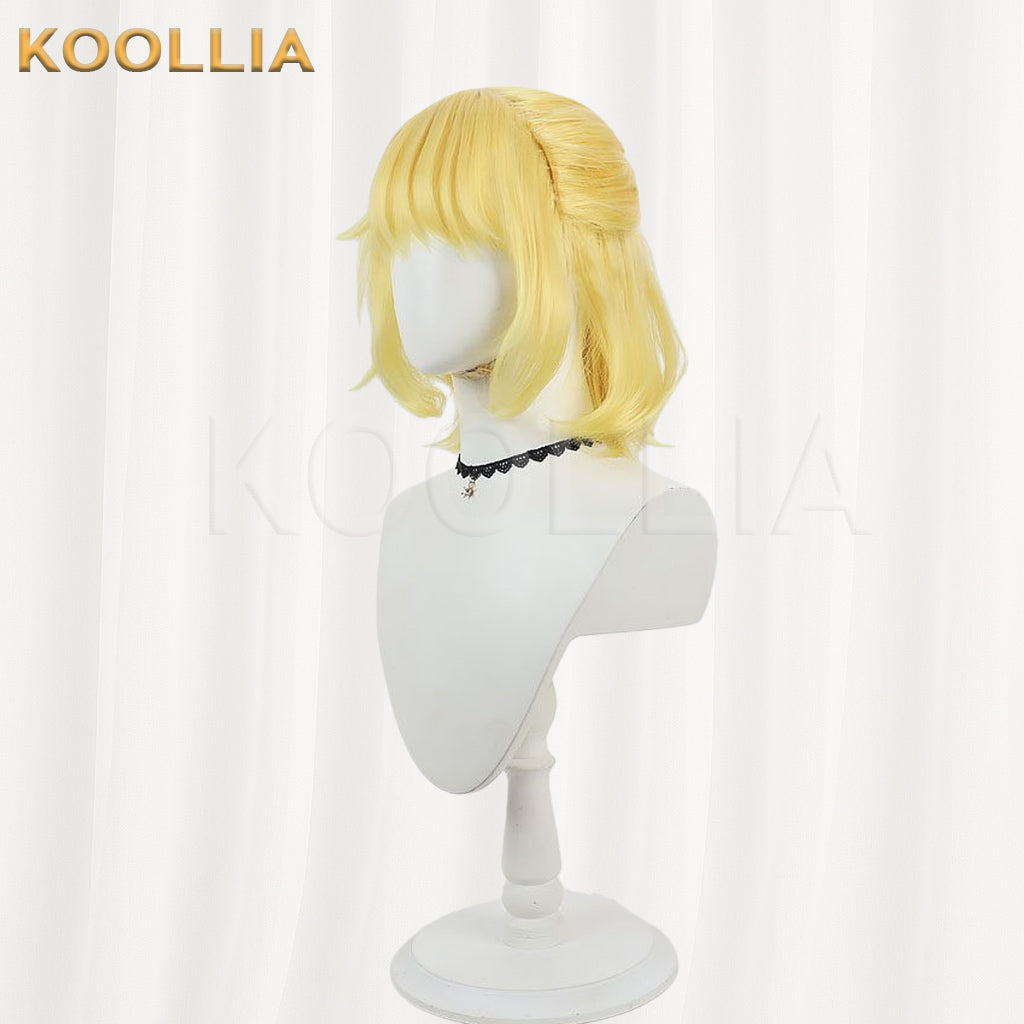Touhou Project Mizuhashi Parsee Wig Bright Golden Yellow Half Up Short Curly Basic Wig