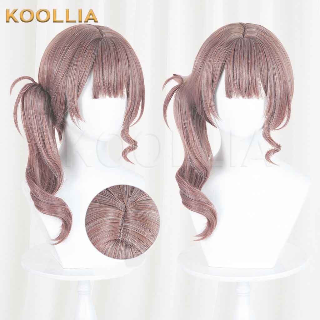 Project SEKAI Mochizuki Honami Milk Tea Brown Wig Detachable Tiger Mouth Clip Ponytail Realistic Scalp Top Basic Wig