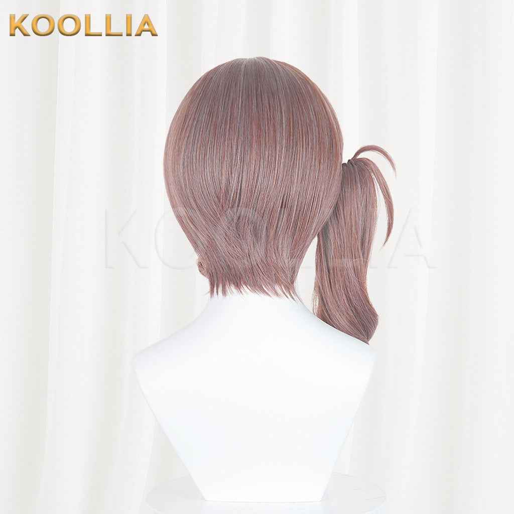 Project SEKAI Mochizuki Honami Milk Tea Brown Wig Detachable Tiger Mouth Clip Ponytail Realistic Scalp Top Basic Wig