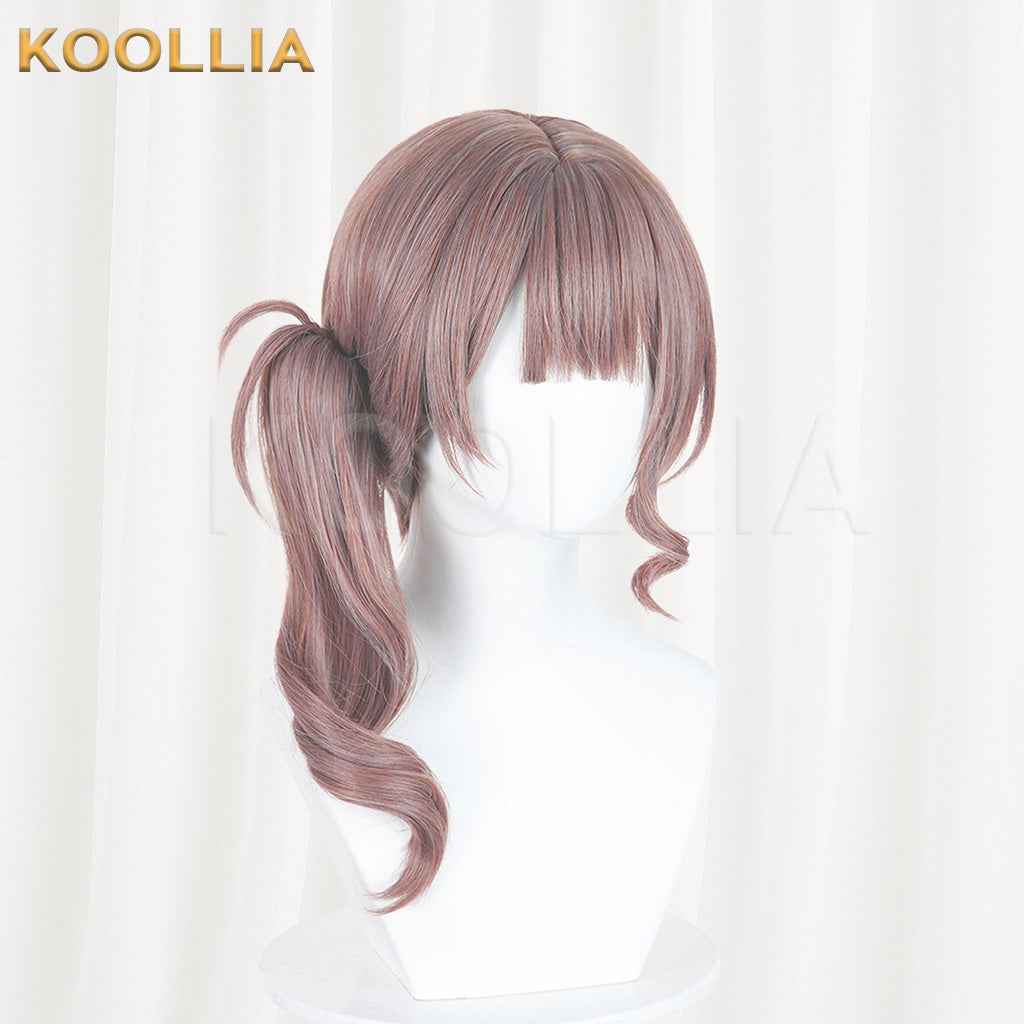 Project SEKAI Mochizuki Honami Milk Tea Brown Wig Detachable Tiger Mouth Clip Ponytail Realistic Scalp Top Basic Wig