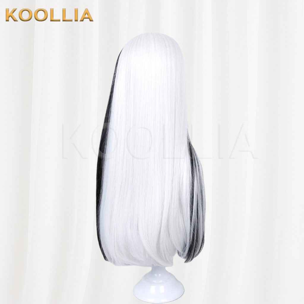 Monster High Frankie Stein Black White Light Blue Long Straight Styled Basic Wig