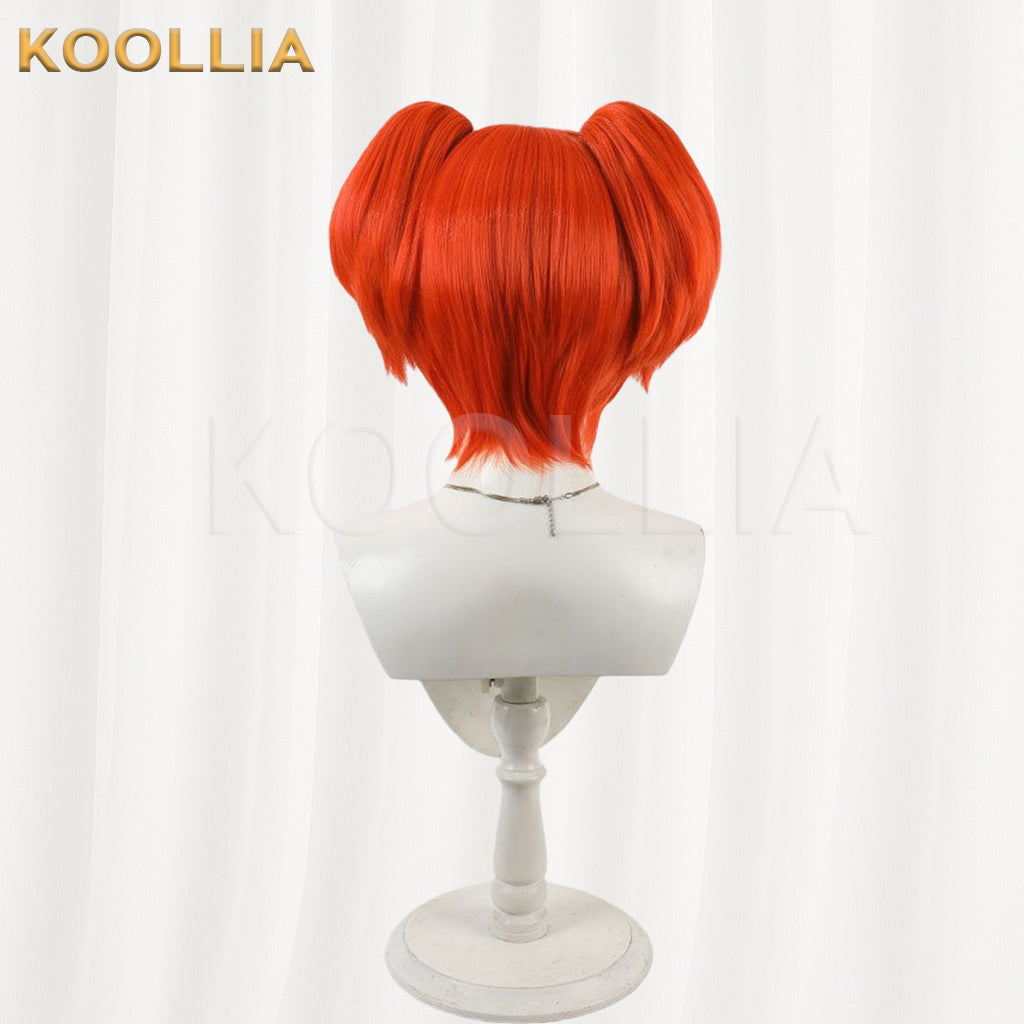 Touhou Project Motoori Kosuzu Wig Bright Orange Red Short With Ponytails Basic Wig