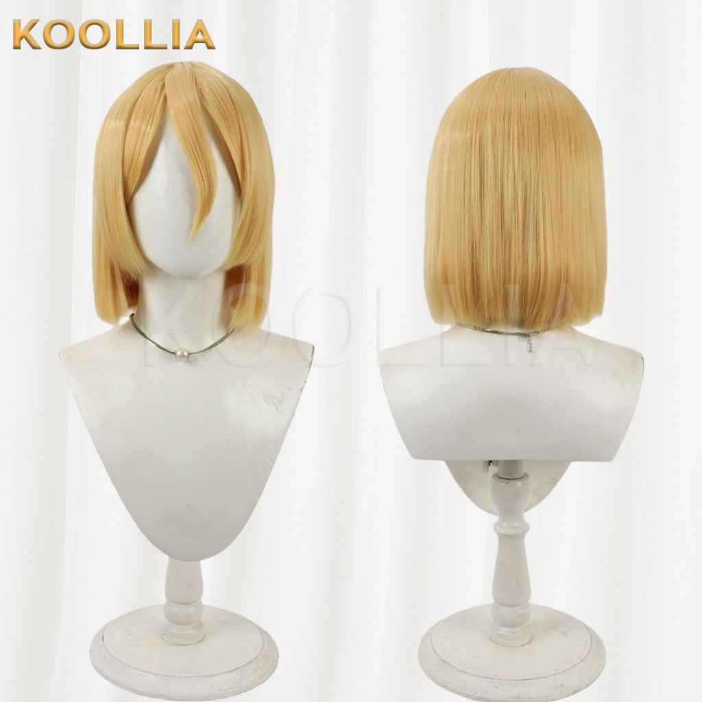 Dr.STONE Nanami Ryusui Bright Golden Bob Short Hair Basic Wig