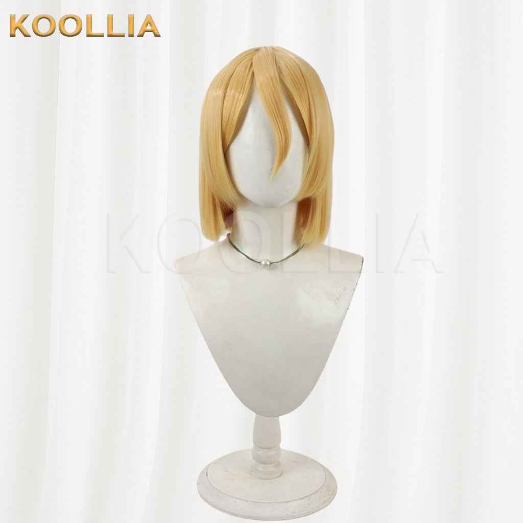 Dr.STONE Nanami Ryusui Bright Golden Bob Short Hair Basic Wig