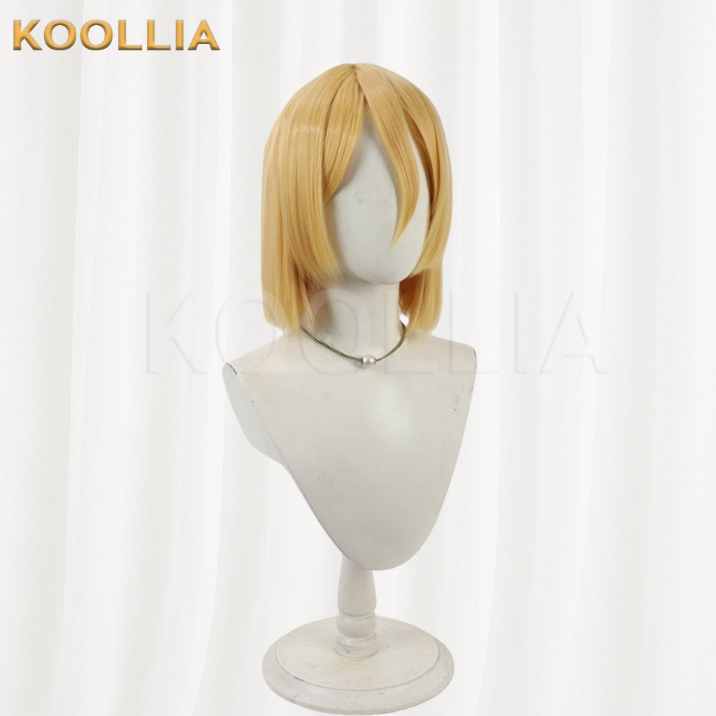 Dr.STONE Nanami Ryusui Bright Golden Bob Short Hair Basic Wig