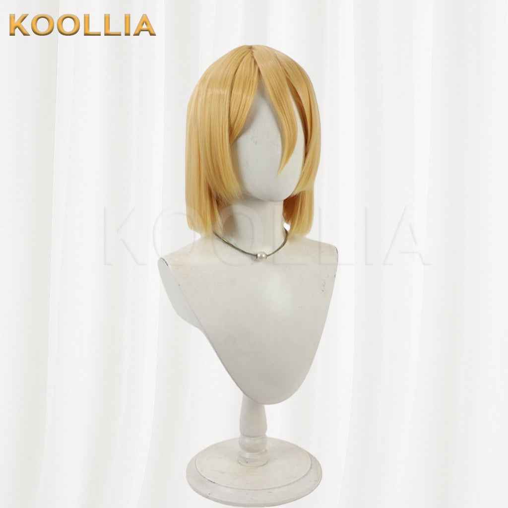 Dr.STONE Nanami Ryusui Bright Golden Bob Short Hair Basic Wig