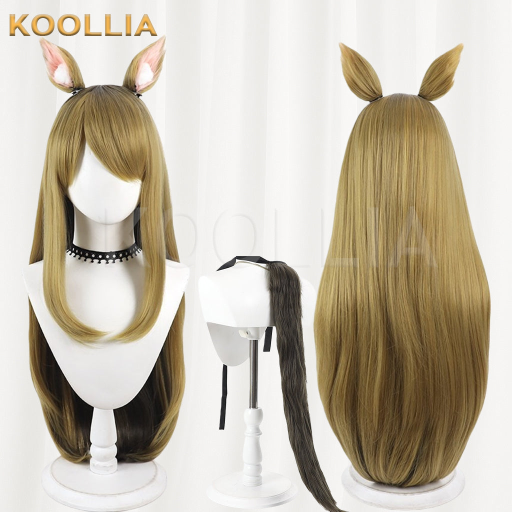 Neko Neko Kansai Cat Wig Two‑Tone Gradient Realistic Scalp Top Long Straight Basic Wig