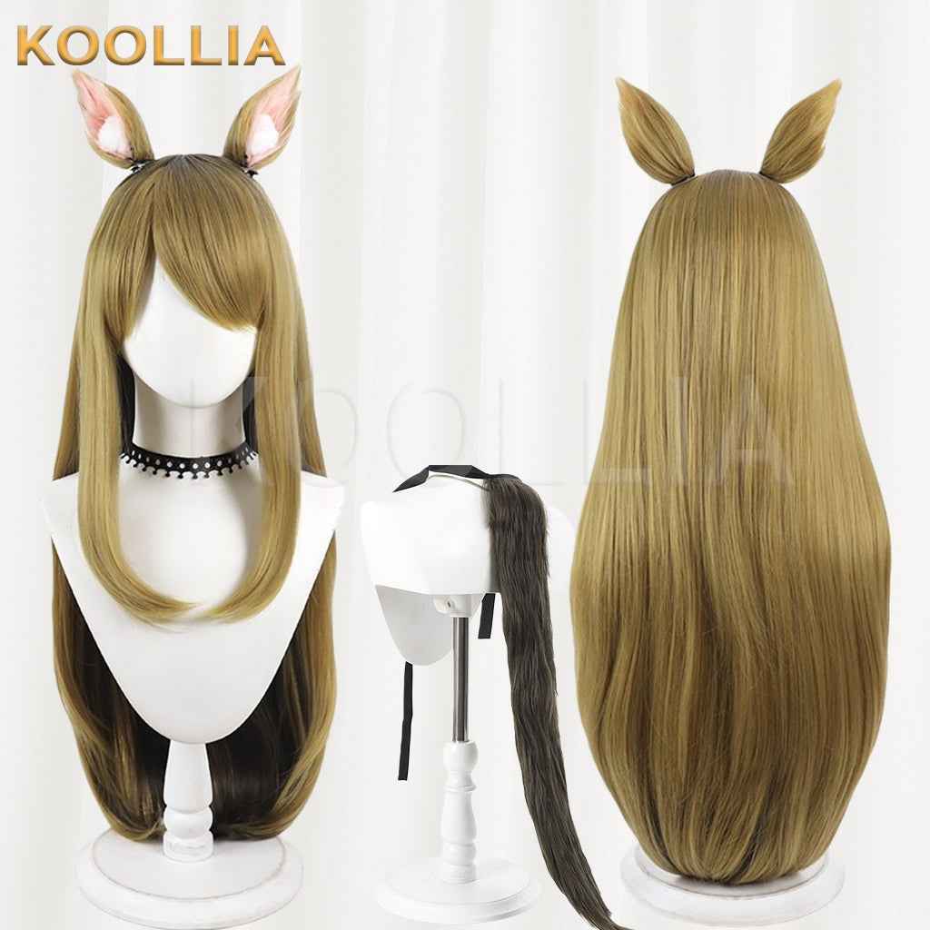 Neko Neko Kansai Cat Wig Two‑Tone Gradient Realistic Scalp Top Long Straight Basic Wig