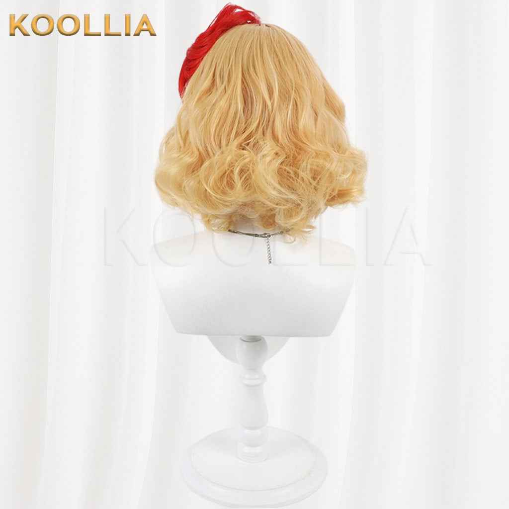 Touhou Project Niwatari Kutaka Light Blonde Basic Wig With Red Bun