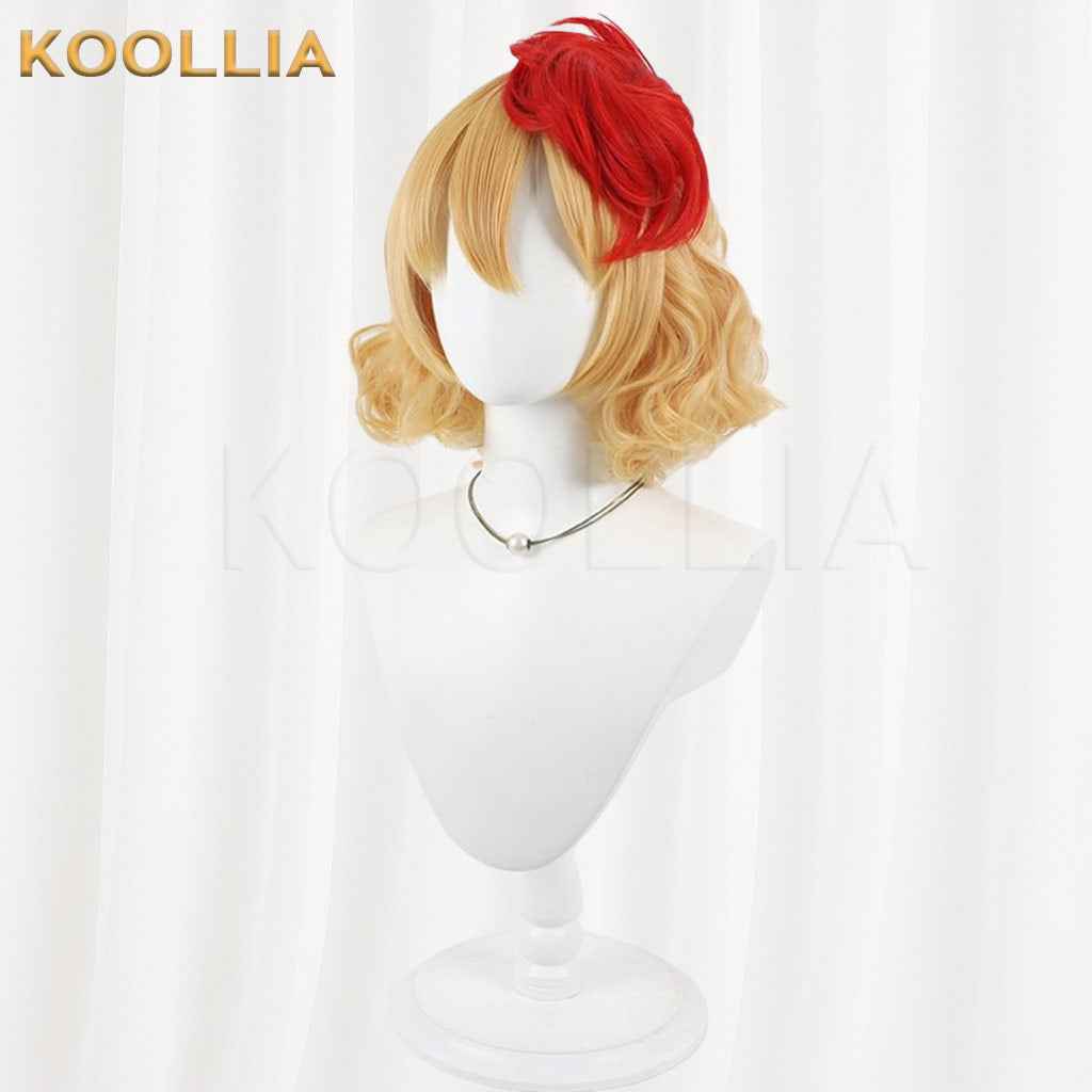 Touhou Project Niwatari Kutaka Light Blonde Basic Wig With Red Bun