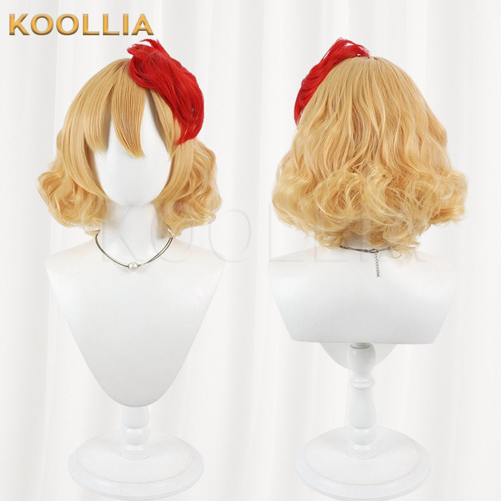 Touhou Project Niwatari Kutaka Light Blonde Basic Wig With Red Bun