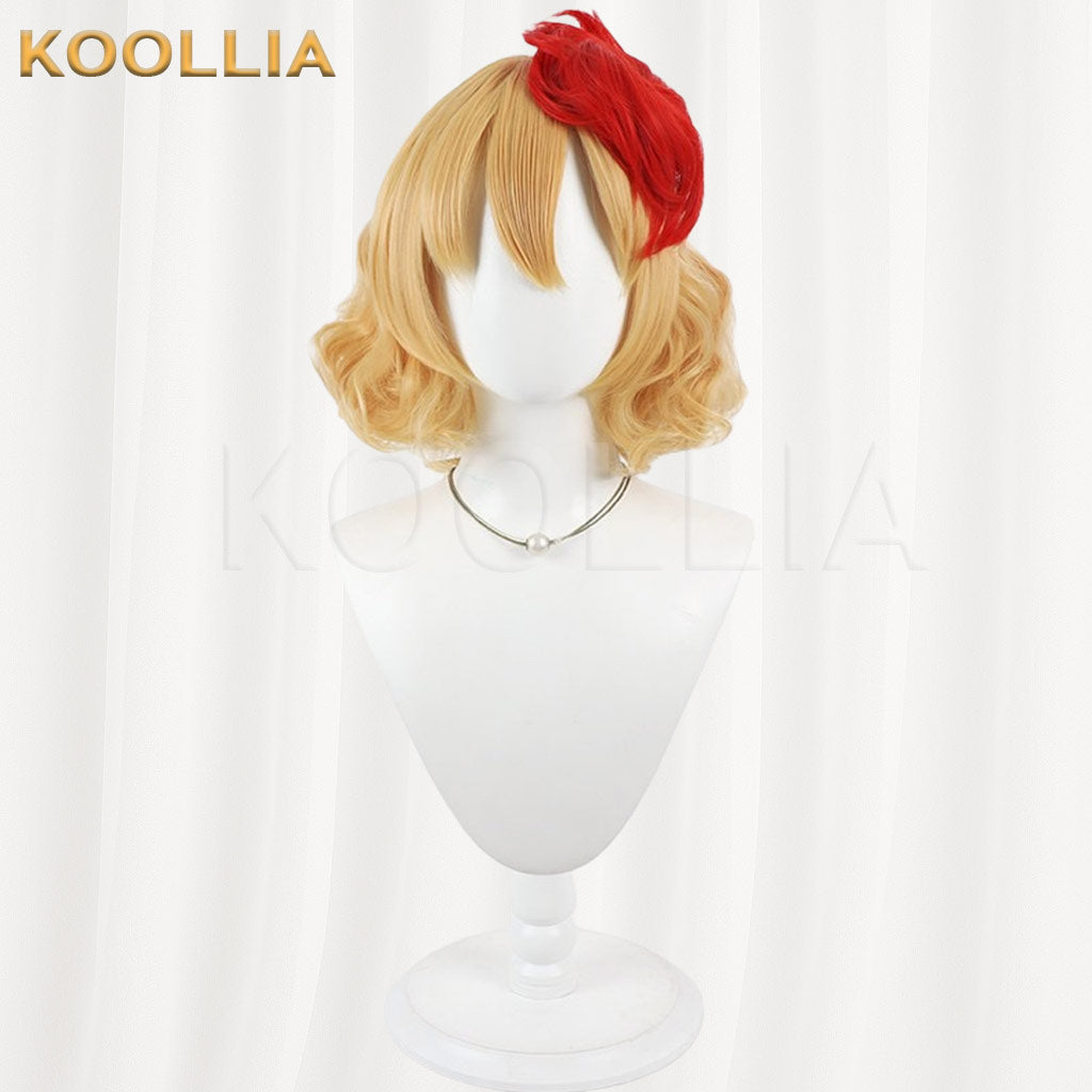 Touhou Project Niwatari Kutaka Light Blonde Basic Wig With Red Bun