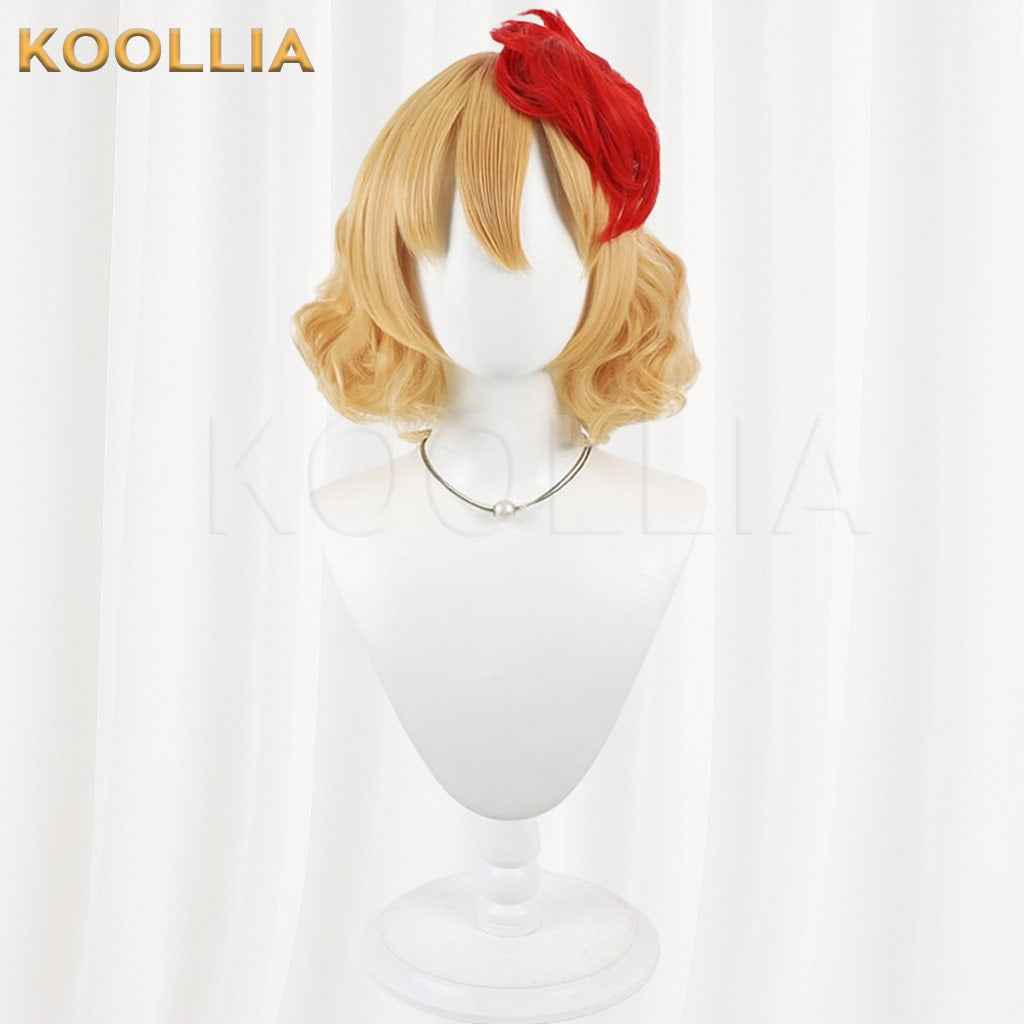 Touhou Project Niwatari Kutaka Light Blonde Basic Wig With Red Bun