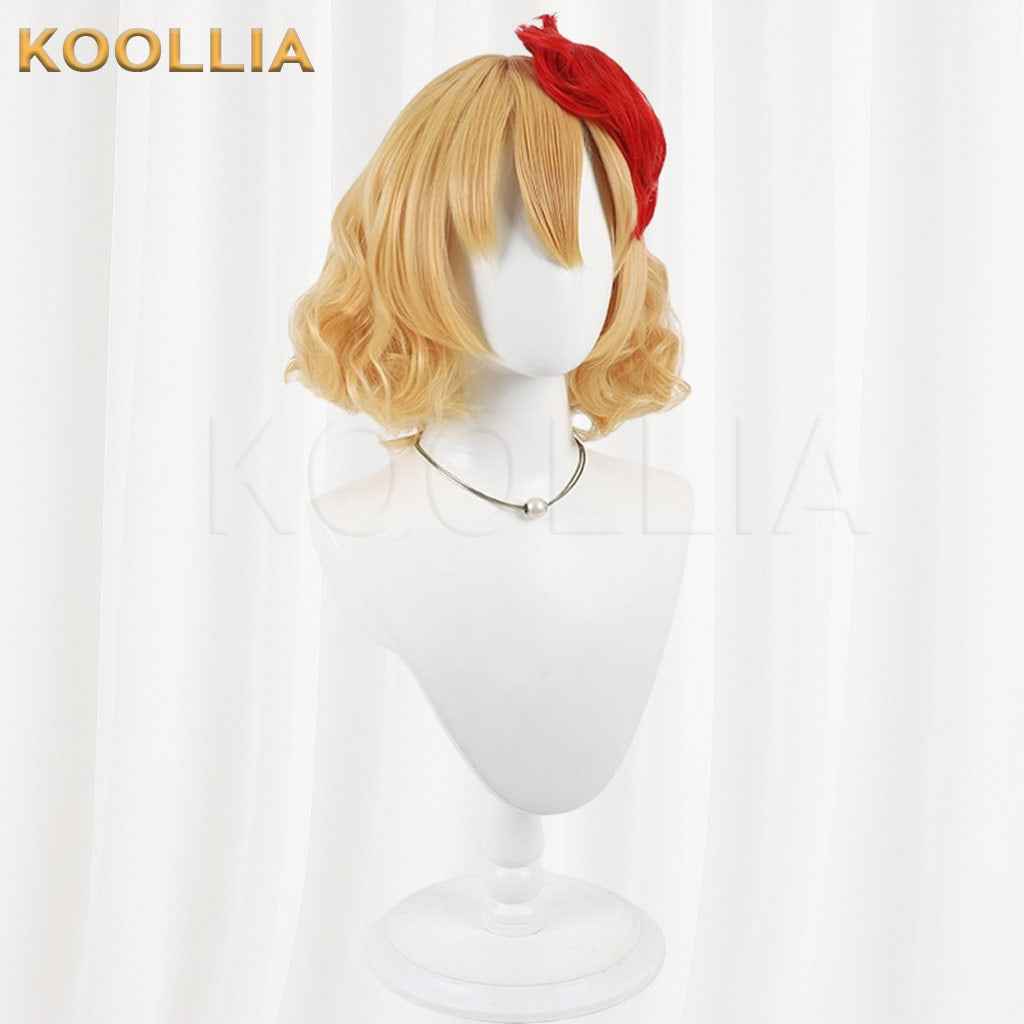 Touhou Project Niwatari Kutaka Light Blonde Basic Wig With Red Bun
