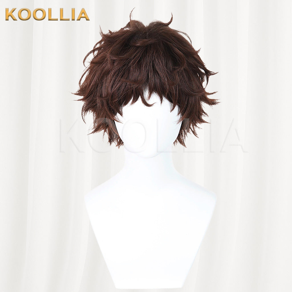 Identity V Prospector Dark Brown Fluffy Messy Short Curly Hair Basic Wig
