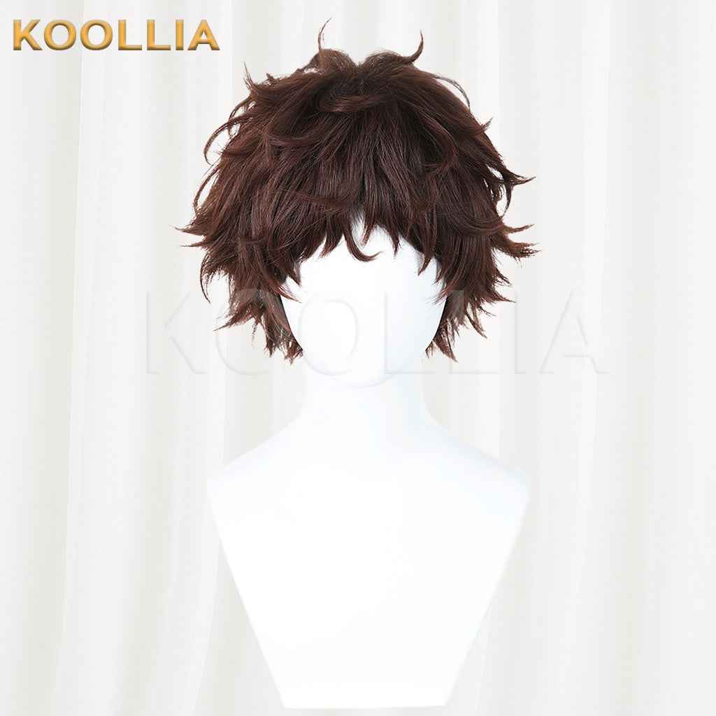 Identity V Prospector Dark Brown Fluffy Messy Short Curly Hair Basic Wig
