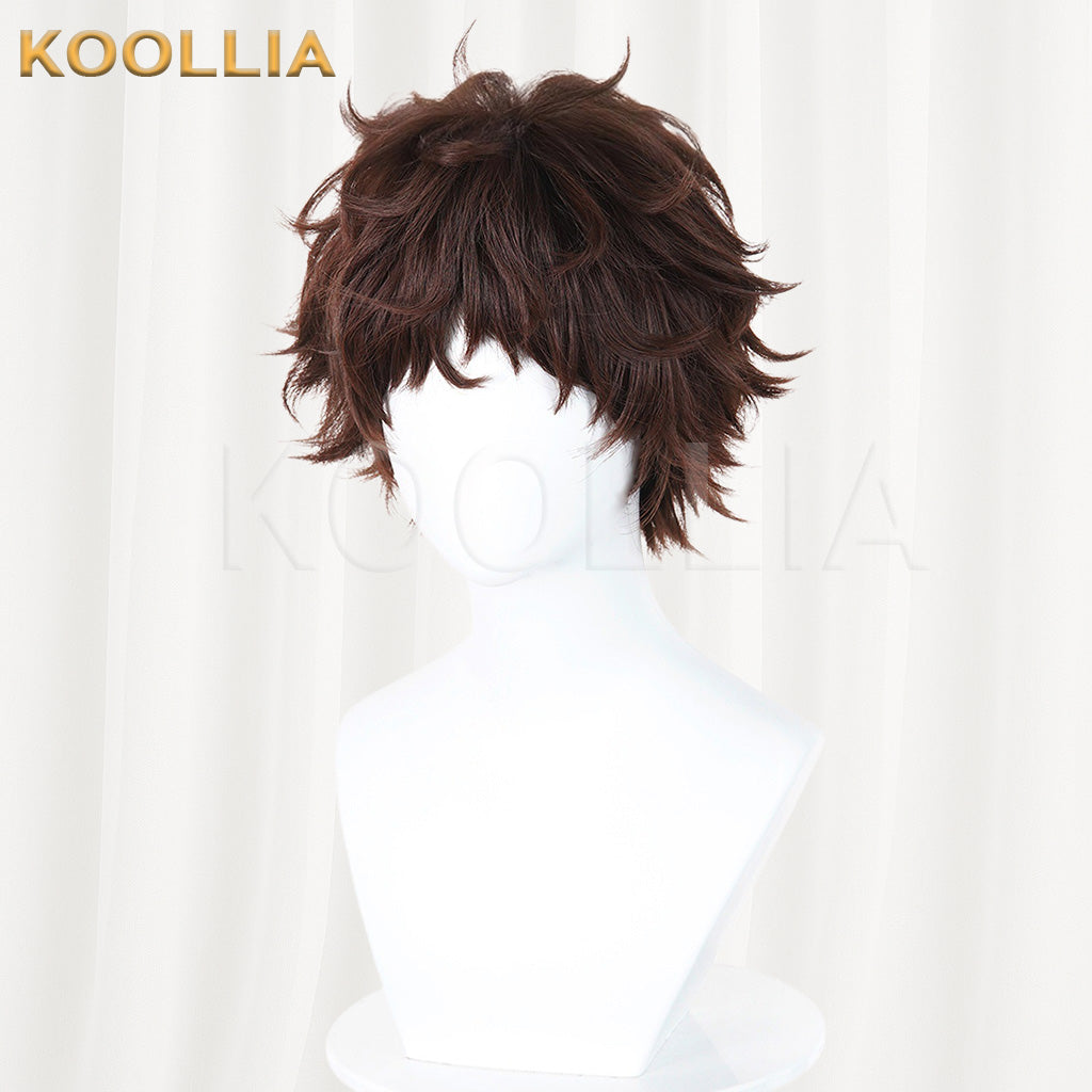 Identity V Prospector Dark Brown Fluffy Messy Short Curly Hair Basic Wig