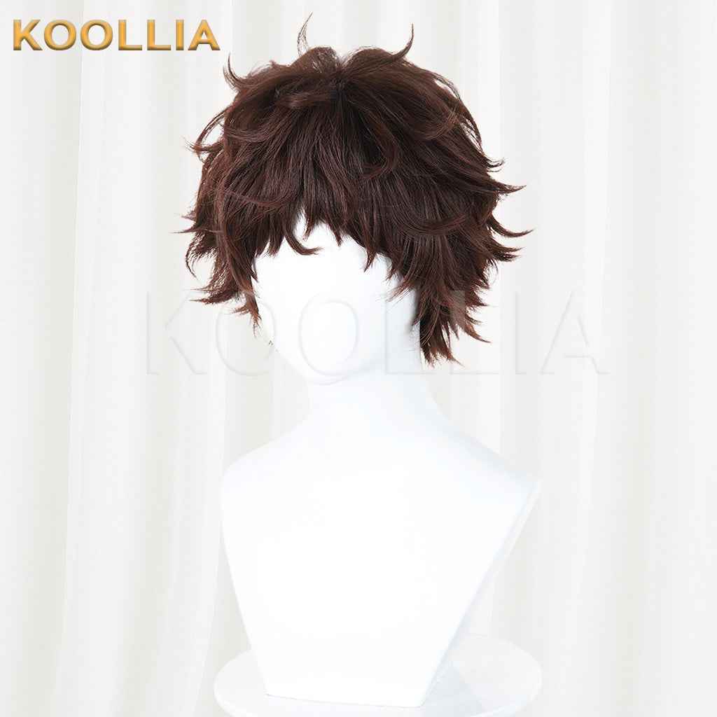 Identity V Prospector Dark Brown Fluffy Messy Short Curly Hair Basic Wig