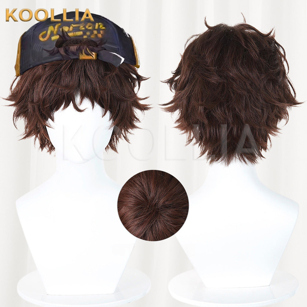 Identity V Prospector Dark Brown Fluffy Messy Short Curly Hair Basic Wig