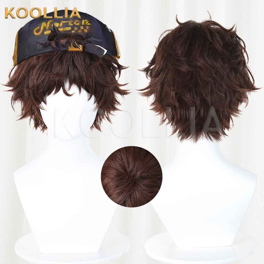 Identity V Prospector Dark Brown Fluffy Messy Short Curly Hair Basic Wig