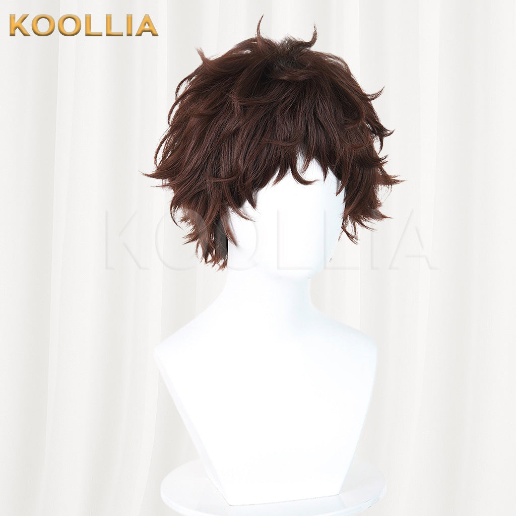 Identity V Prospector Dark Brown Fluffy Messy Short Curly Hair Basic Wig