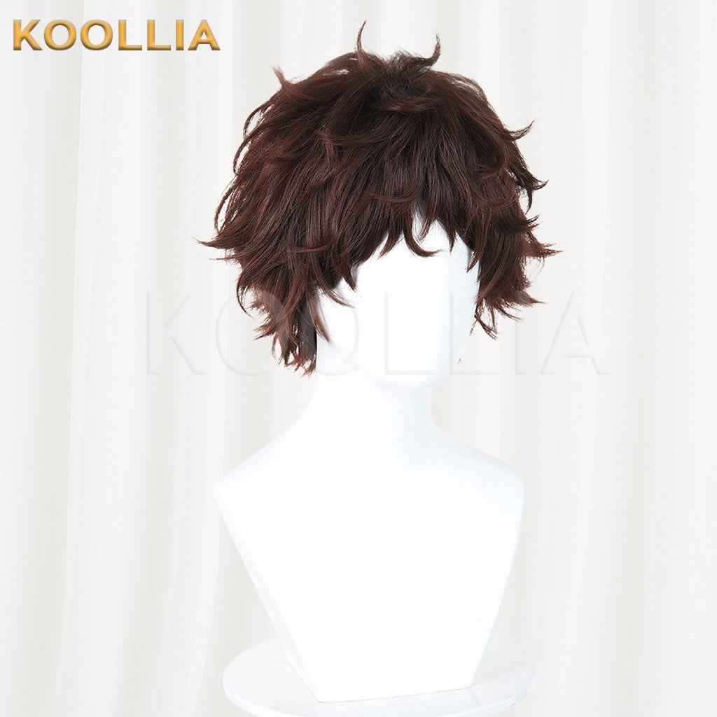 Identity V Prospector Dark Brown Fluffy Messy Short Curly Hair Basic Wig