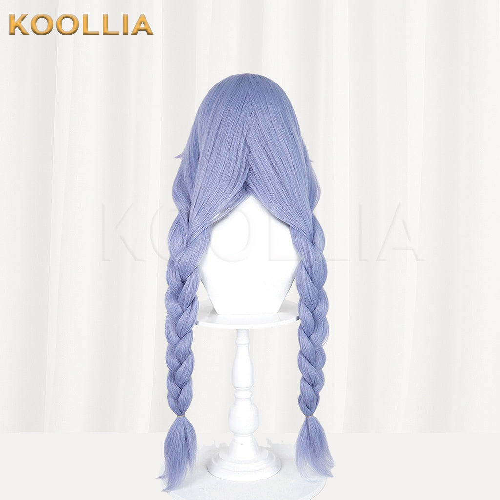 Mushoku Tensei Roxy Migurdia Wig Mist Blue Purple Realistic Scalp Top Medium-Long Straight With Double Thick Braids Basic Wig