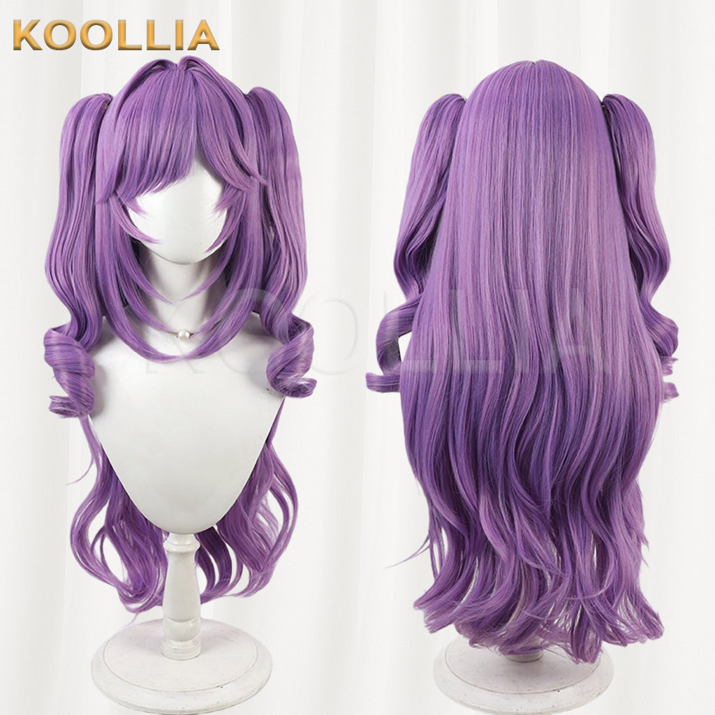 VTuber StelLive Sakiwa Fuya Wig Taro Purple Long Curly Twin Tail Basic Wig