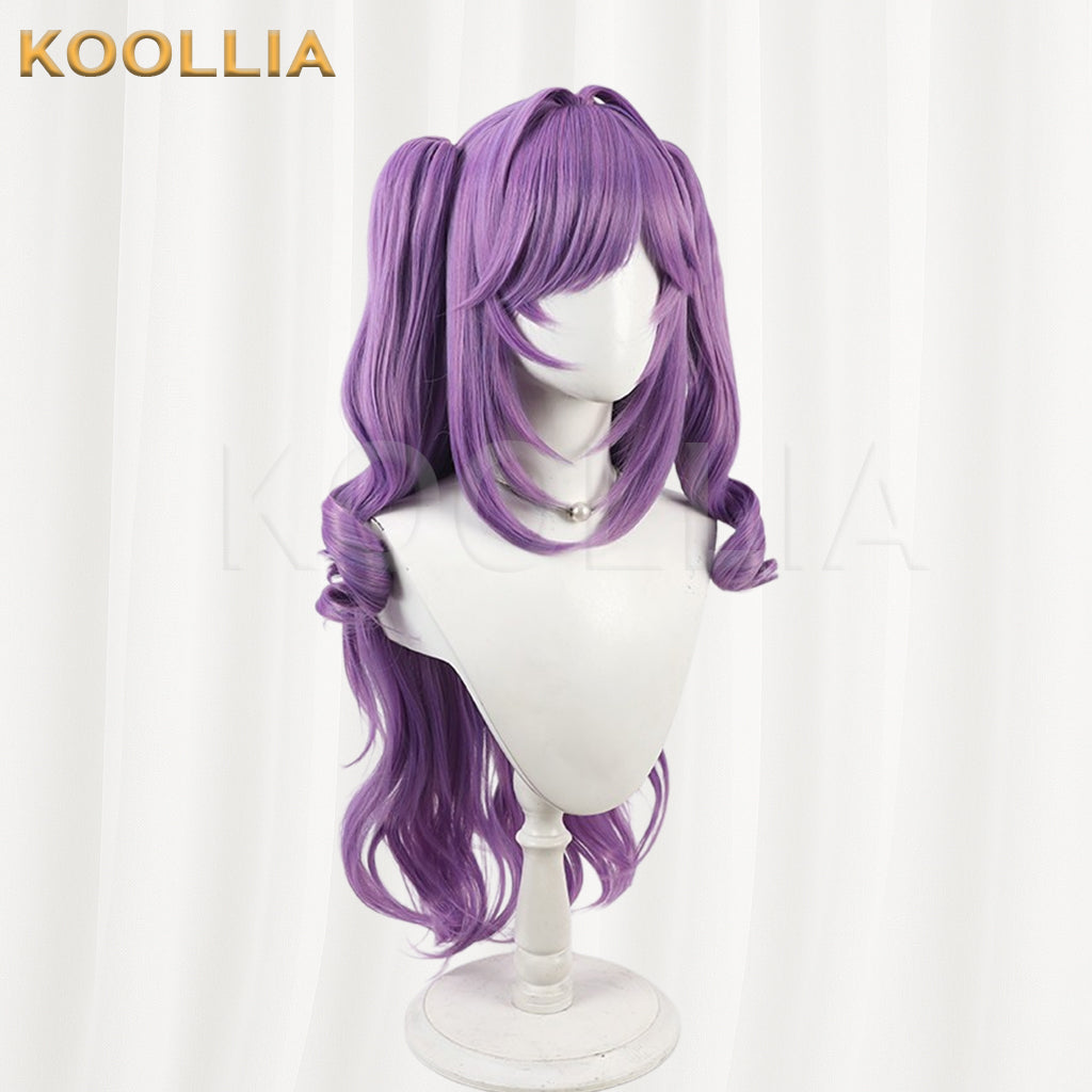 VTuber StelLive Sakiwa Fuya Wig Taro Purple Long Curly Twin Tail Basic Wig