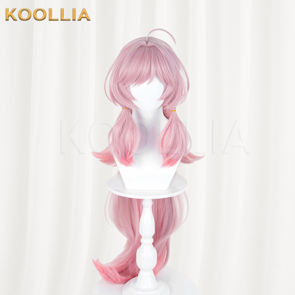 Arknights Sambi Wig Light Pink Rose‑Pink Gradient Realistic Scalp Top Thick Mixed Fluffy Silk With Detachable Extra‑Long Gradient Ponytail Basic Wig