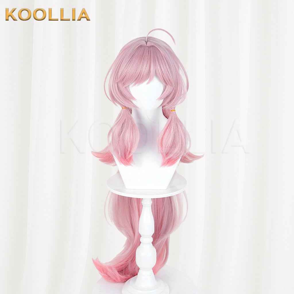 Arknights Sambi Wig Light Pink Rose‑Pink Gradient Realistic Scalp Top Thick Mixed Fluffy Silk With Detachable Extra‑Long Gradient Ponytail Basic Wig