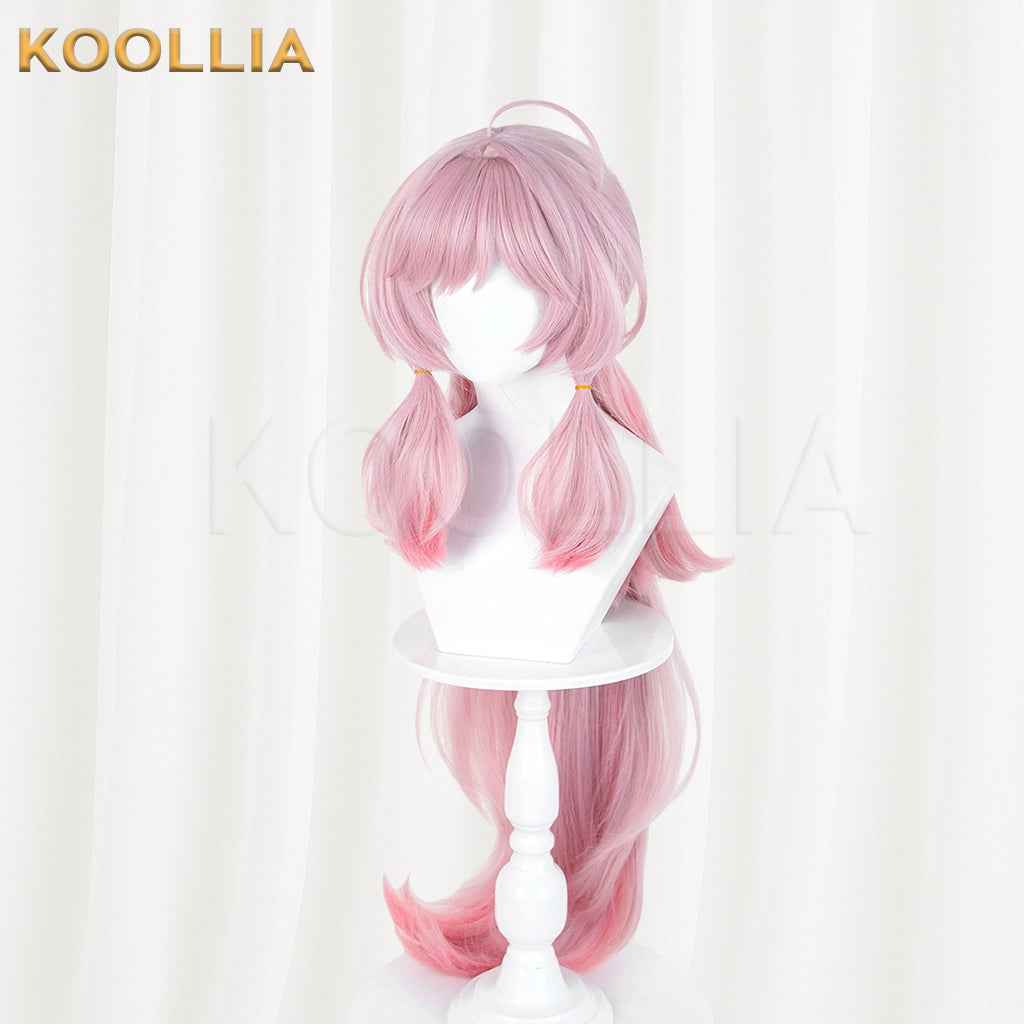 Arknights Sambi Wig Light Pink Rose‑Pink Gradient Realistic Scalp Top Thick Mixed Fluffy Silk With Detachable Extra‑Long Gradient Ponytail Basic Wig