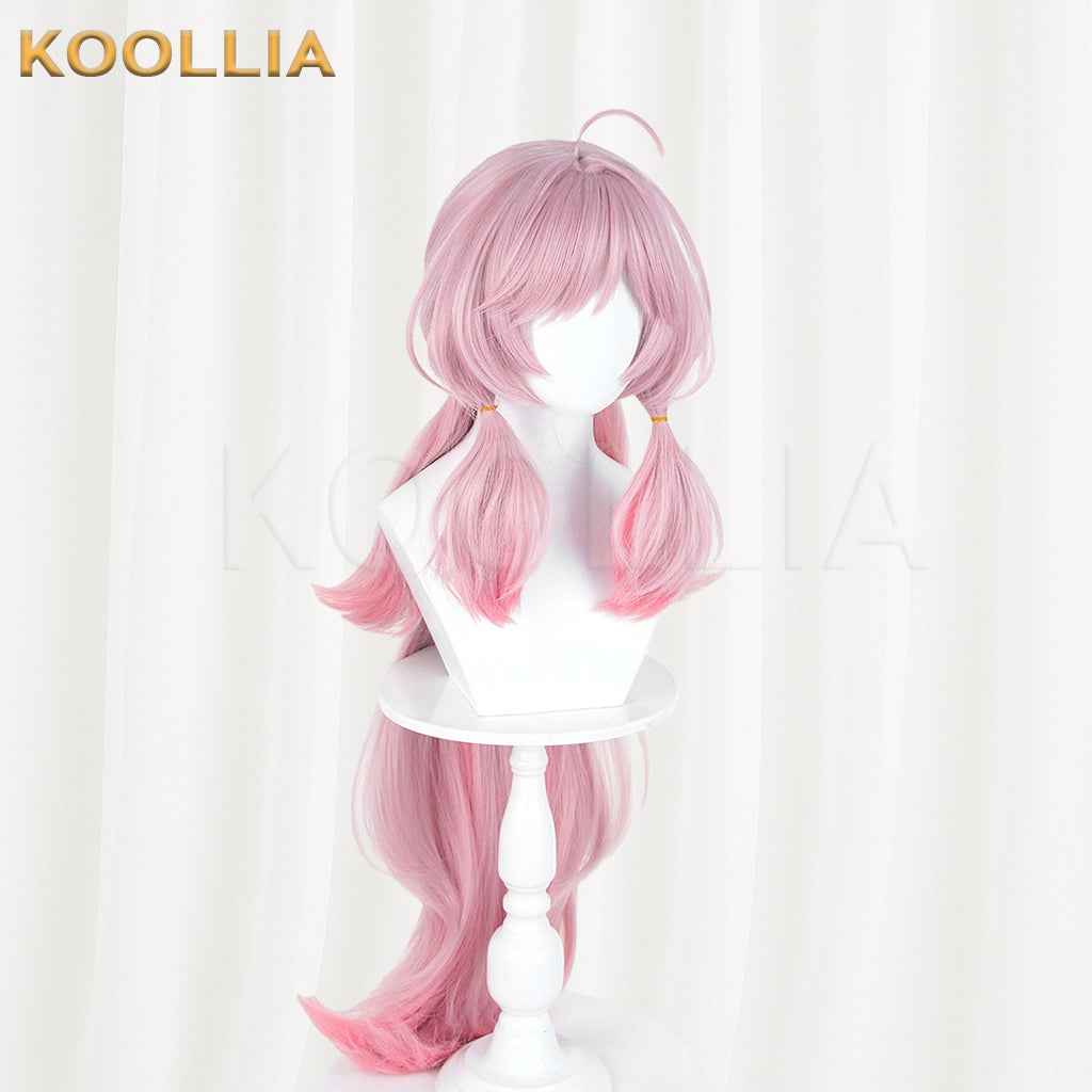 Arknights Sambi Wig Light Pink Rose‑Pink Gradient Realistic Scalp Top Thick Mixed Fluffy Silk With Detachable Extra‑Long Gradient Ponytail Basic Wig