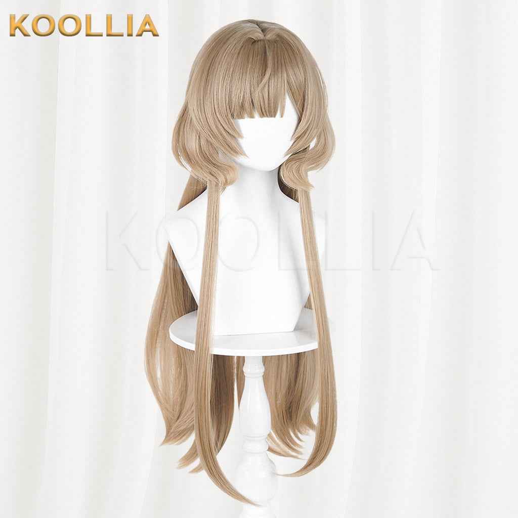 Genshin Impact Sandrone Solid Milk Tea Light Brown 100cm Long Straight Basic Wig