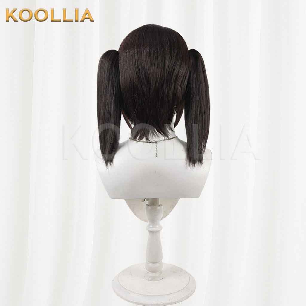 NIKKE Goddess of Victory Sola Dark Brown Black Short Twin Tails Hair Basic Wig