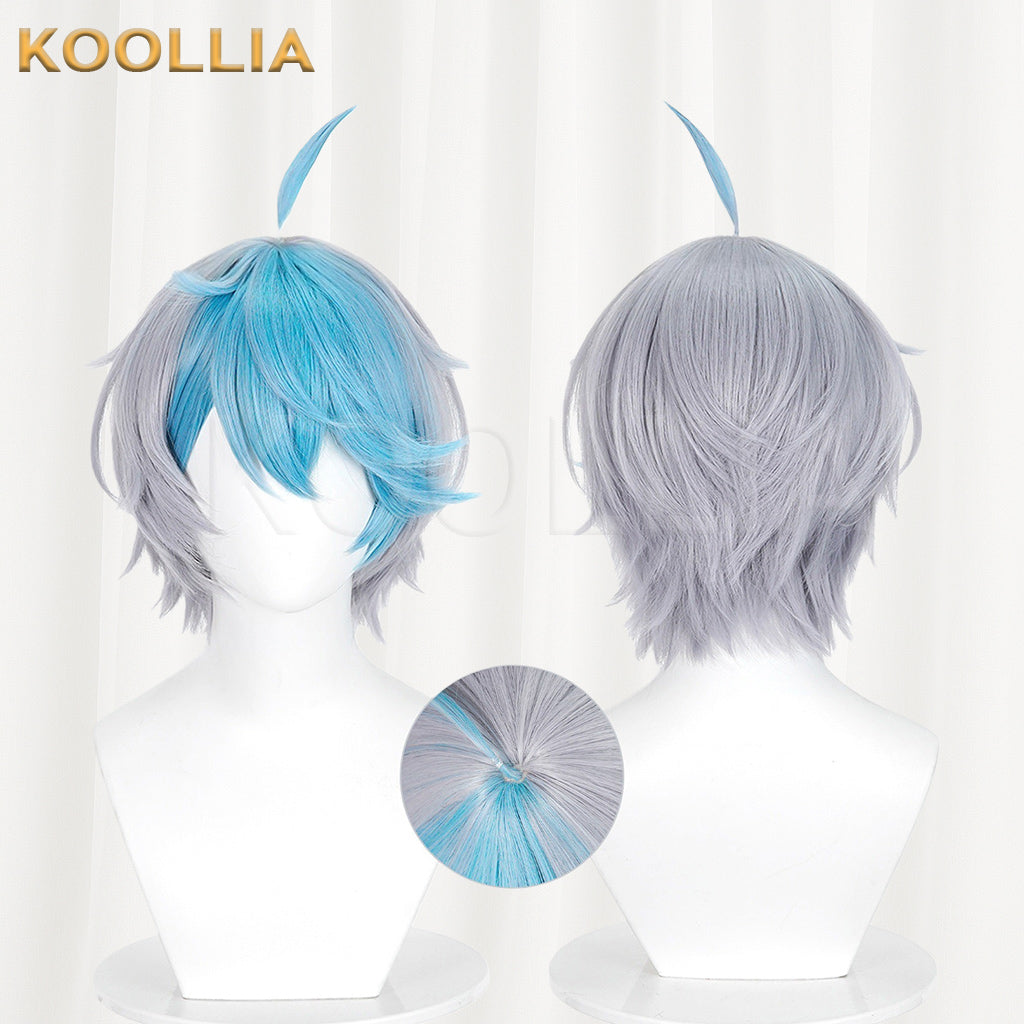 Honor of Kings Sun Bin Wig Pochacco Breeze Silver Gray Ice Blue Short Basic Wig