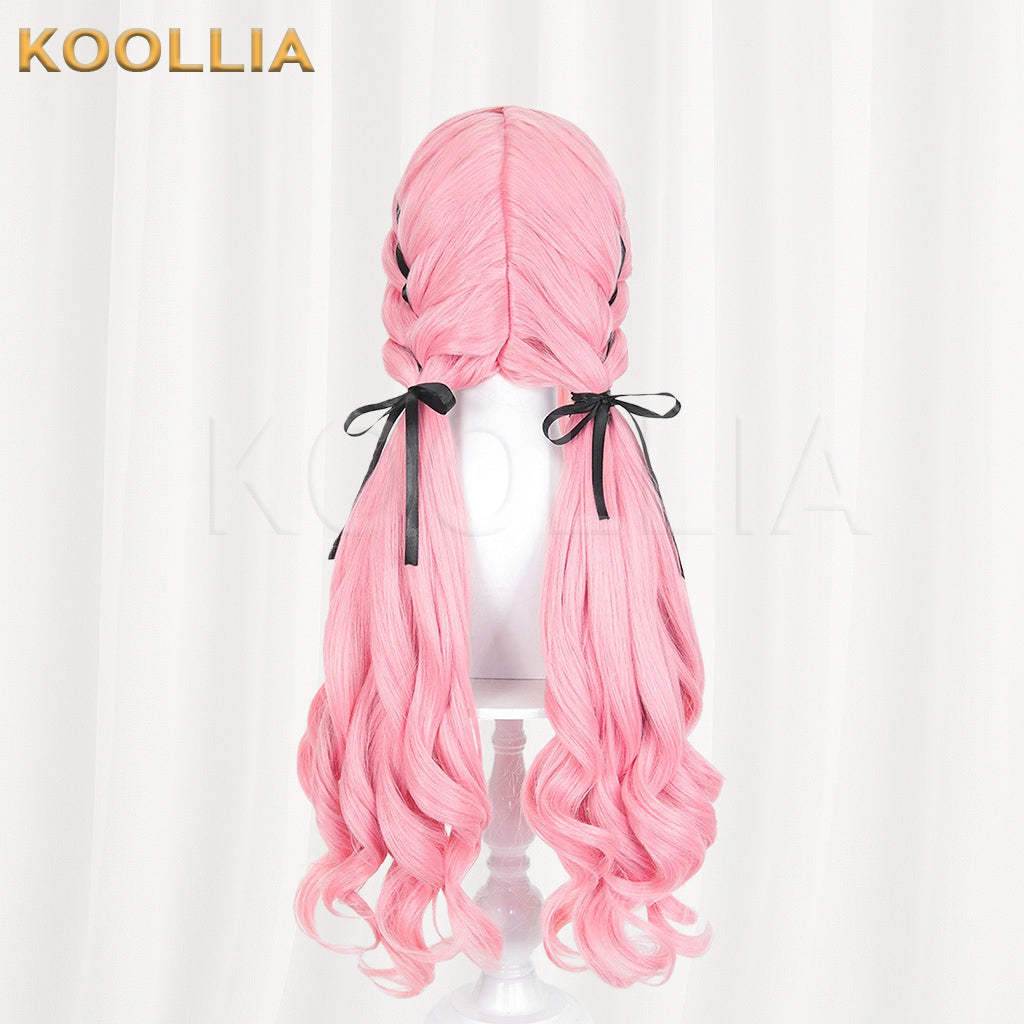 Infinity Nikki Su Nikki Wig Cherry Pink Double Braid Long Curly Basic Wig