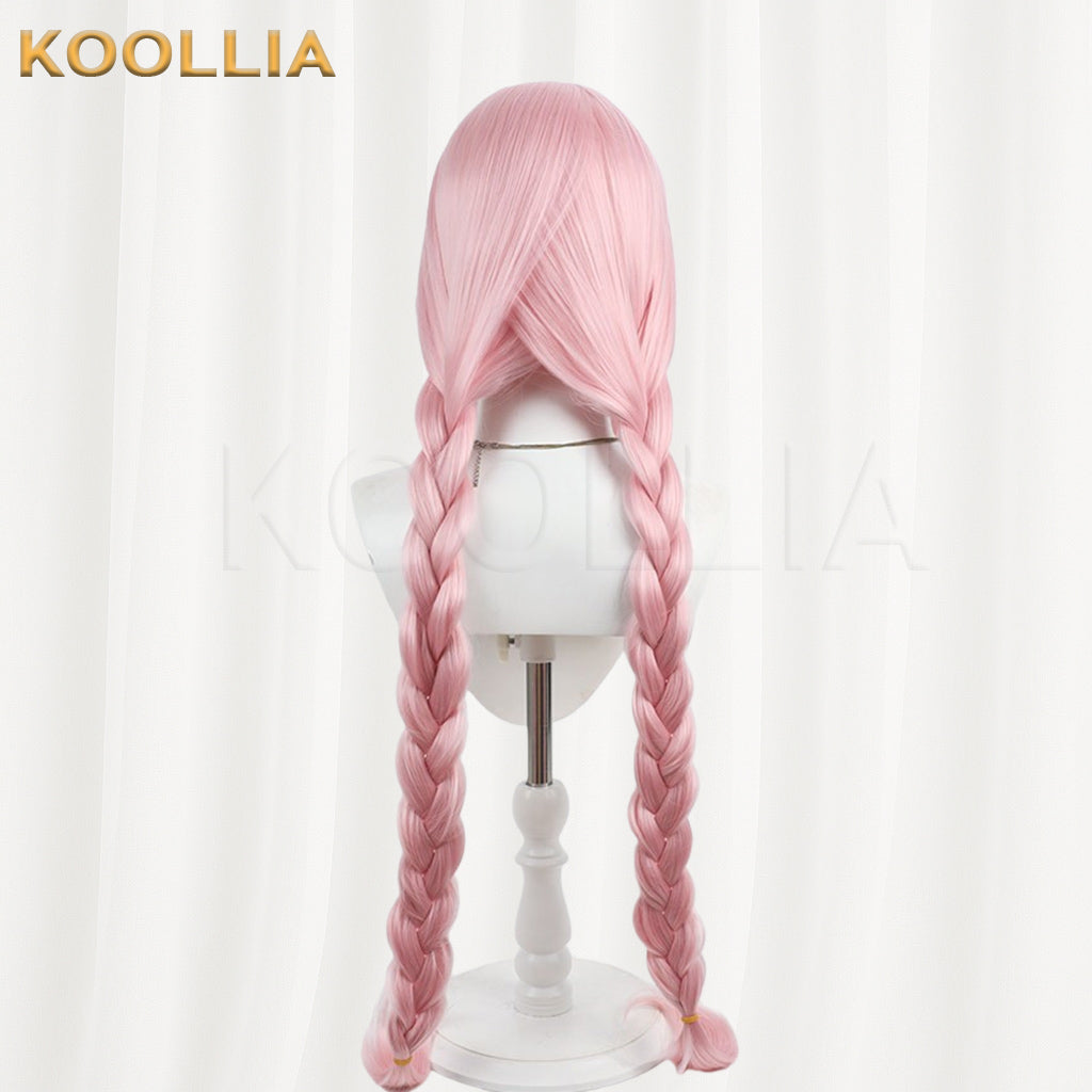 Magia Record Tamaki Iroha Wig Sakura Pink Double Braids Basic Wig
