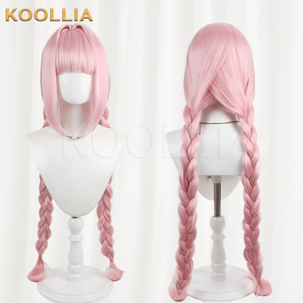 Magia Record Tamaki Iroha Wig Sakura Pink Double Braids Basic Wig