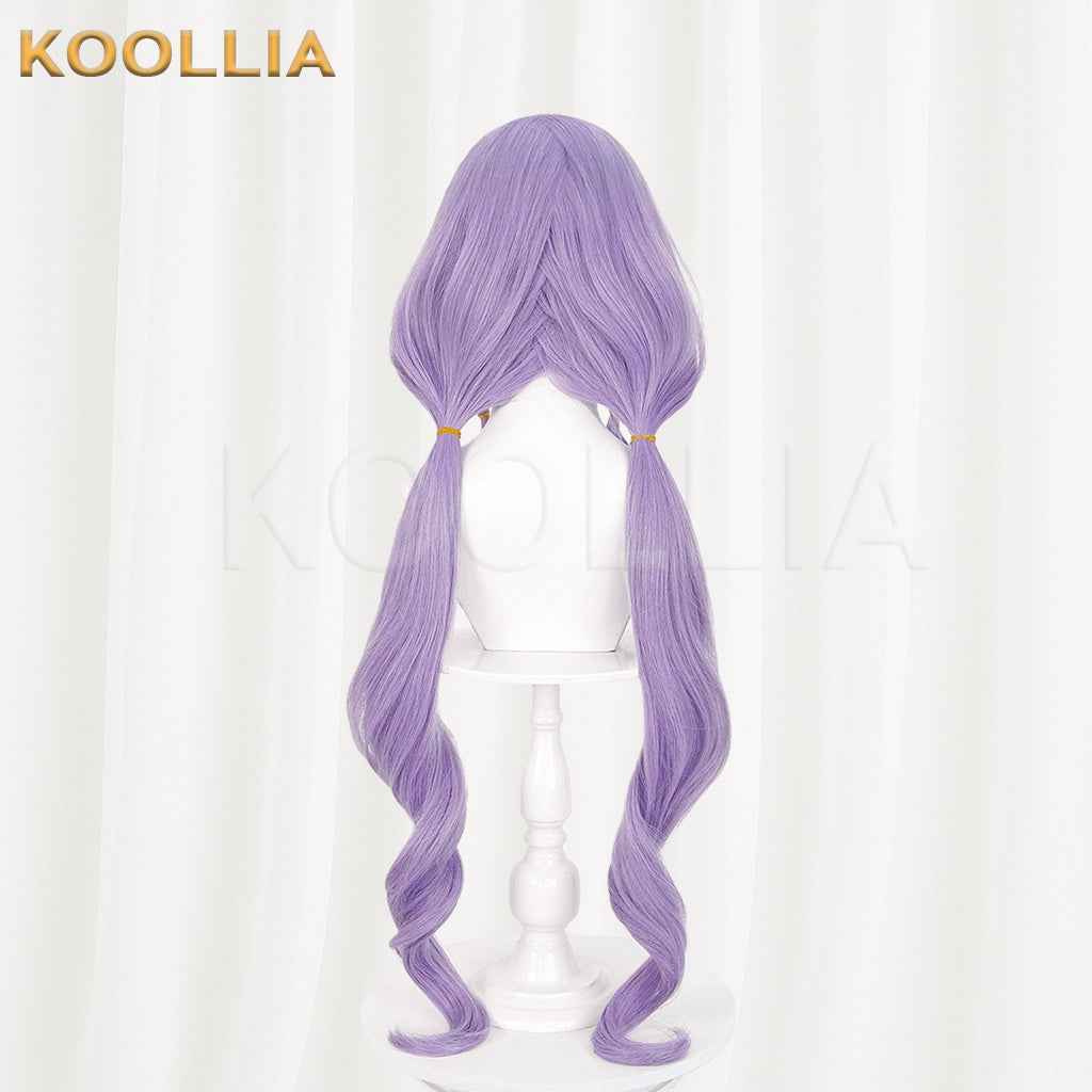 Arknights Endfield Typhon Wig Typhloros Light Lavender Purple Double Low Ponytails Long Straight Basic Wig