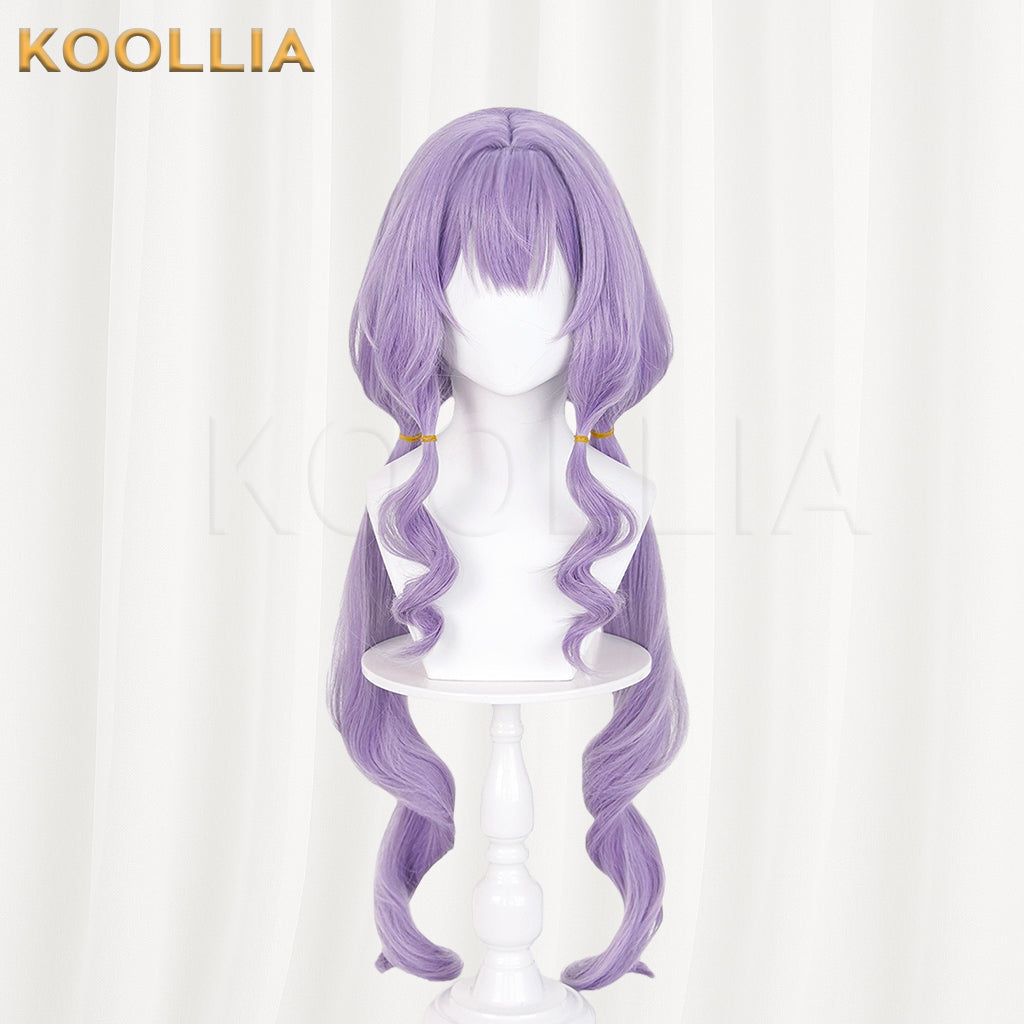 Arknights Endfield Typhon Wig Typhloros Light Lavender Purple Double Low Ponytails Long Straight Basic Wig