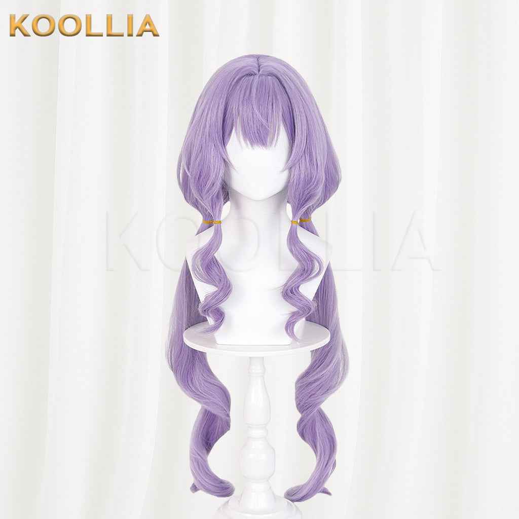 Arknights Endfield Typhon Wig Typhloros Light Lavender Purple Double Low Ponytails Long Straight Basic Wig