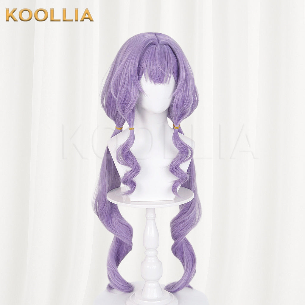 Arknights Endfield Typhon Wig Typhloros Light Lavender Purple Double Low Ponytails Long Straight Basic Wig