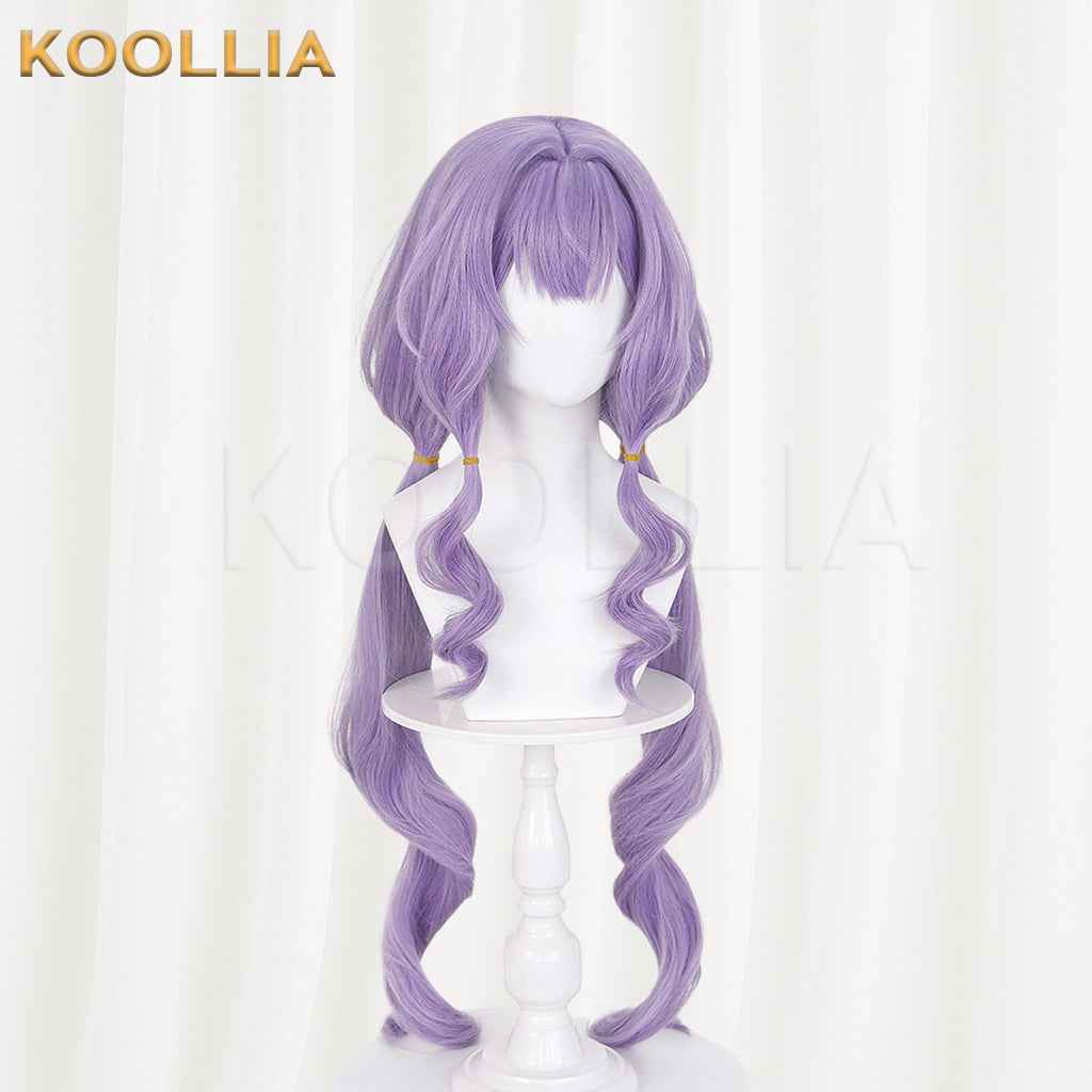 Arknights Endfield Typhon Wig Typhloros Light Lavender Purple Double Low Ponytails Long Straight Basic Wig